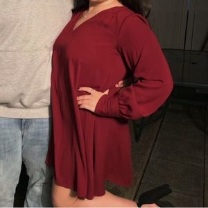 Maroon/Burgundy Long sleeve Dress
